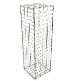 Wiltec Gabione 100 x 50 x 30 cm aus Drahtgitter, feuerverzinkter Gabionenzaun, Steinkorb für Gabionenwand, Gabionen Sichtschutz und Gabionen Hochbeet