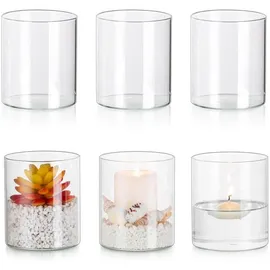 luxuskollektion Kerzenhalter Set 6er Glas Beige