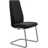 Polsterstuhl STRESSLESS "Laurel", schwarz (schwarz batick, schwarz matt), B:53cm H:105cm T:60cm, Leder BATICK: BATICK ist ein leicht korrigiertes, durchgefärbtes und genarbtes Möbelleder, bei dem die meisten Unebenheiten und Spuren in der Regel entfernt wurden., Stühle, Polsterstuhl, High Back, Größe L, mit Beinen aus Stahl in Schwarz matt