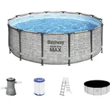 BESTWAY Steel Pro Max Set 427 x 122 cm steinwandoptik inkl. Filterpumpe