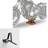 Set: Motorrad Hebebühne Midlift M bis 500 kg or ConStands mit Garderobe WH2 Wandhalterung Helmhalter sw