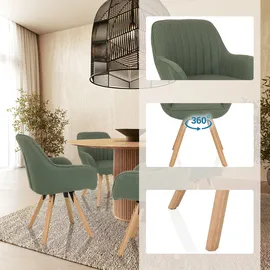 hjh living Polsterstuhl Scandi Soft Polyester salbei