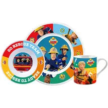 UNITED LABELS Feuerwehrmann Sam Frühstücksset - Teller, Schale & Tasse in Mehrfarbig | Gr.: onesize