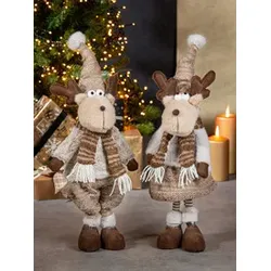 Weihn.Figur Elch Textil sortiert GILDE 26222 30x21x49cm