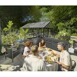 cozze Beistelltisch 90 x 115 x 60 cm Stahl Schwarz