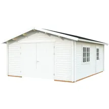 Palmako »Roger«, mit Holztor", weiß, weiß, H:287cm, Massivholz, Garagen, BxTxH: 514x598x287 cm