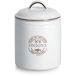 Vorratsdose ZELLER PRESENT "Onions", weiß, B:14,5cm H:20cm, Lebensmittelaufbewahrungsbehälter, für Zwiebeln, 1620 ml
