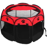 Faltbares Haustierzelt,Haustier Camping Zelt Tragbar Faltbar Hund Nest und Katze Nest Haustier Camping Zelte mit T?¡ì1r Hunde Laufst?lle f?¡ì1r Hunde Katzen (81 * 45 cm)(Rot)