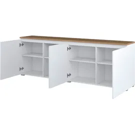 OTTO home Modo 200 x 68 x 34,5 cm Weiß / Eiche Mauvella