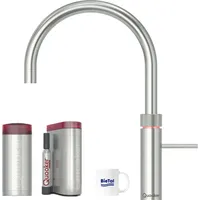 Quooker Fusion Round Edelstahl & COMBI Reservoire & sprudelndes Wasser CUBE