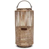 Riviera Maison Webbing Laterne groß Braun - (ØxH) 19x42 cm