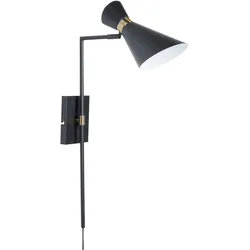 Wandlampe MELAWI verstellbar Metall Schwarz