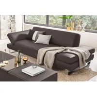 2-Sitzer W.SCHILLIG "taboo Designsofa mit hohem Sitzkomfort, Breite 202cm, Sitztiefe 59cm", braun (braun z59), B:202cm H:76cm T:91cm, Flachgewebe S22 (100% Polyester);Stoff S37 (100% Polyester): Luxus-Microfaser in Lederoptik;Longlife Xtra-Leder Z59: Glattleder mit modischer Prägung. Hautstärke 0, 9 - 1, 1 mm;Longlife Xtra-Leder Z69: Das feinnarbige, gedeckte Softleder Z69 besticht durch seine außergewöhnliche Weichheit im trendigen »Vintage-Look«, Hautstärke 0, 9 - 1, 1 mm, Sofas, mit Normaltiefe,