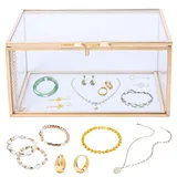 Schmuckkasten,Retro Glasschmuck Display Aufbewahrungsbox,Reise Schmuckbox,Schmuck Aufbewahrungskoffer für Ringe Ohrringe Halskette Armbänder,Kann Auch als Topfpflanzenbehälter Verwendet Werden