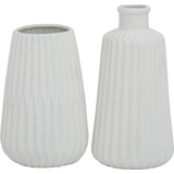 Boltze Home, Vase, Boltze Vasen Set Esko 2-teilig weiß matt, aus Keramik, Ã ̧ ca. 8,5 cm