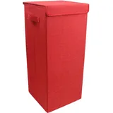 VCM Mid.you Wäschekorb, rot Textil 63 l rechteckig, 30x70x30 cm, Deckel, zusammenfaltbar, Ordnen - Aufbewahren, Wäschekörbe , Tonnen