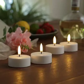 uYuni LED Maxi Teelichter 4 St. weiß