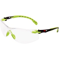 3M Solus 1000 Schutzbrille, grün/schwarze Bügel, Scotchgard Anti-Fog-/Antikratz-Beschichtung (K&N), transparente Scheibe, S1201SGAF-EU