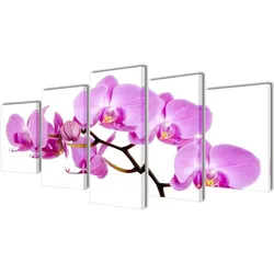 vidaXL Bilder Dekoration Set Orchidee 100 x 50 cm