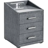 ed exciting design Nachtschrank Moon 47 x 46 x 61 cm Grau