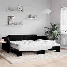 vidaXL Tagesbett 90 x 190 cm Schwarz