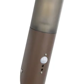 EGLO Außenleuchte Edelstahl H40 x Ø7,5 x AL16,5 cm mit Bewegungsmelder rostbraun