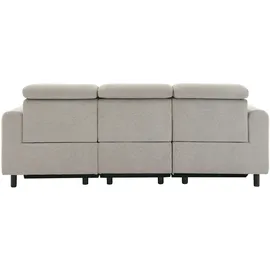 OTTO home 3-Sitzer OTTO HOME "SKAANE Struktur-Sofa, 229 cm, manuelle-u. elektrische Relaxfunktion", grau (hellgrau), B:229cm H:100cm T:100cm, 100% Polyester, Sofas, Relax-Funktion in 2 Sitzen, Kopfteilverstellung, Federkernpolsterung