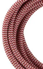 Bailey Textilkabel 2x0,75mm2, rot/weiß, 3m
