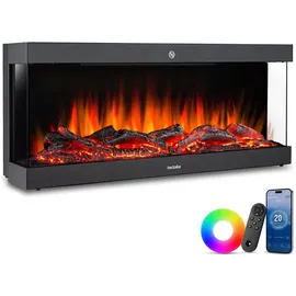 Tectake Elektro-Wandkamin Schwarz