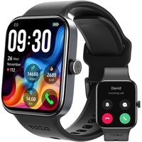 Smartwatch Damen Herren, Bluetooth-Anruf, Fitness Smartwatch (1.78 Zoll, Andriod iOS), mit Herzfrequenz Blutsauerstoff Schlafüberwachung Wasserdicht