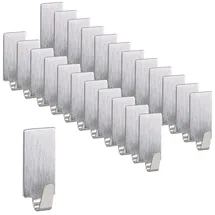 Relaxdays 96 x Klebehaken eckig silber