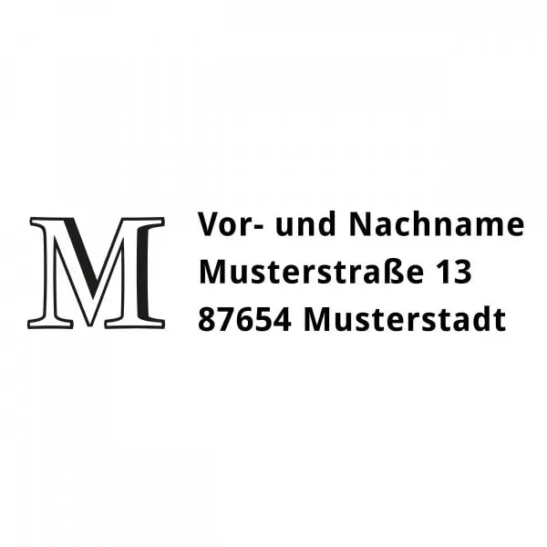 Monogrammstempel - Grossbuchstabe mit Schatten - Trodat 4915