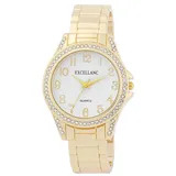 Excellanc Quarzuhr 1800263 Spangenuhr mit Metallarmband und Similibesatz, modern