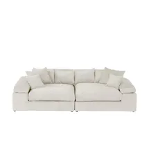 Smart Big Sofa im modernem Cord Lianea ¦ beige ¦ Maße (cm): B: 260 H: 86 T: 133.0