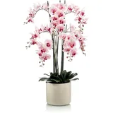 artplants.de Phalaenopsis künstlich Cecile, Keramiktopf, rosa-pink, 100cm - Kunst Orchidee im Topf/Kunstblume Orchidee