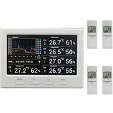 Funk Thermometer Froggit DL5000 - Funk Wetter Datenlogger inkl. 4 Funksensoren (PC-Auswertung, Temperatur, Luftfeuchtigkeit, Wärmeindex, Taupunkt)