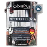 ColourPlus Wetterschutzfarbe 2,5 Liter - Anthrazit seidenglänzend - Holzfarbe außen wetterfest, Holzlack außen wetterfest, für Holz, Metall und Kunststoff, hochdeckend, schnelltrocknend