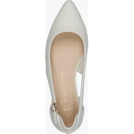 Marco Tozzi Damen Ballerinas weiches Feel Me Fußbett weiches Innenfutter Vegan Spitz, beige (Cream), 40 EU