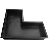 Wacredo GFK Winkelbecken 140 x 70 x 35cm Kneippbecken Teichbecken Wasserspielbecken architektonisches Wasserbecken für Wasserspiel Glasfaser (Schwarz)