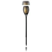 Lumineo Solarleuchte Kunststoff Ø12cm H.61,5cm 1 Stück schwarz/Flamme