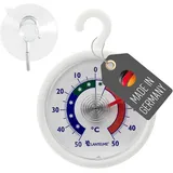 Lantelme Kühlschrankthermometer Temperatur -50°C bis 50°C | mit Saugnapf und Klebepad anbei | Kühlschrank Thermometer Analog Bimetall Rund Ø 5,2cm | Gefrierschrank Kühltheke Weinlager (1)