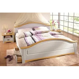 otto home Massivholzbett »Konrad, hohe Belastbarkeit! FSC® zertifiziertes Massivholz« Breite/Belastbarkeit 180cm/220 KG, 140cm/180 KG, aus massivem Kiefernholz, FSC®-zertifiziert, INKLUSIVE Rollrost weiß/honig, , 42199757-0