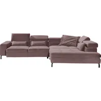 GALLERY M branded by Musterring Ecksofa »Felicia Due L-Form«, Wahlweise mit Sitzvorzug, inkl. Kopfteilverstellung, Sitzhöhe 43 cm rosa