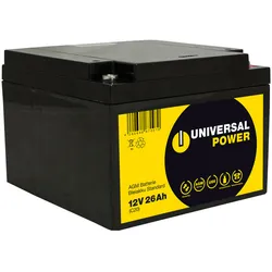 Universal Power AGM UPS12-26 12V 26Ah AGM Batterie USV Akku wartungsfrei