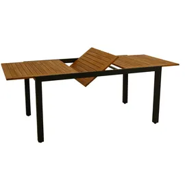 DEGAMO Gartentisch Ausziehtisch 150/200 x 90 x 75 cm Grau/Braun