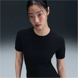 NIKE Zenvy Rib Dri-FIT T-Shirt Damen 010 - black/pcg6c S