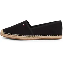 Tommy Hilfiger Damen Espadrilles Flag Canvas mit Logo, Schwarz (Black), 39