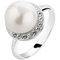Nenalina Muschelkern-Perle Kristalle 925 Silber Ringe   Damen 