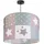 Paco Home Deckenlampe Kinder Pendelleuchte Kinderzimmer Stoffschirm Rund Bunt Baby E27 Pendelleuchte - Schwarz, Pink (ø45,5cm) - Paco Home