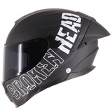 Broken Head Integralhelm BeProud Pro Sport Black Edition Sonnenblende + Schwa...